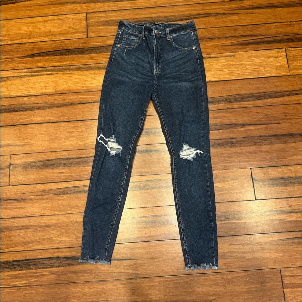 Wild Fable Dark Blue Distressed Skinny Jeans